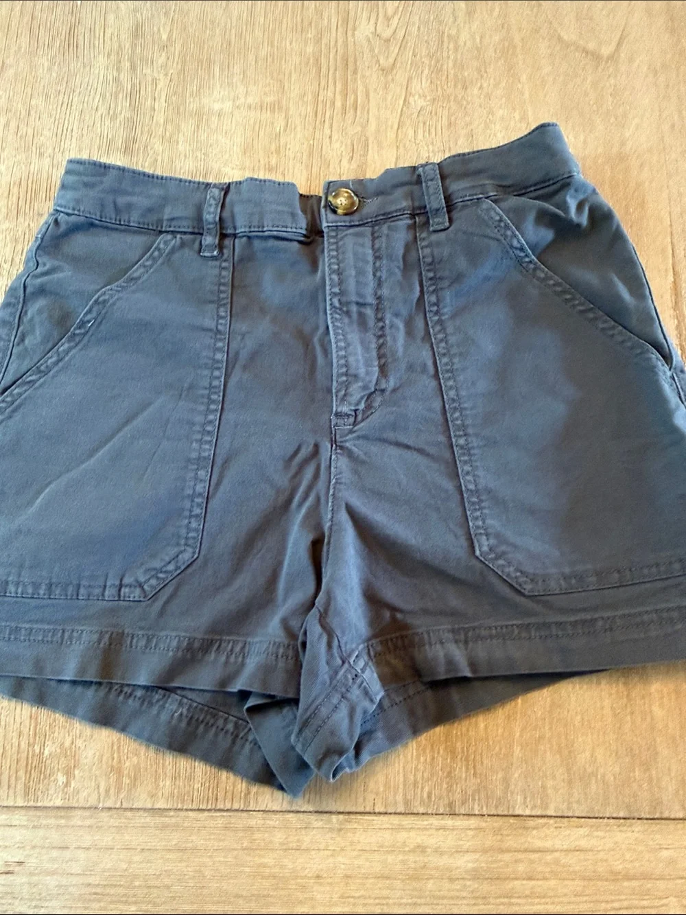 Marine Layer High Waisted Dark Gray Cotton Shorts